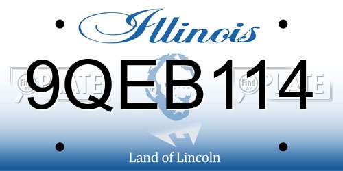 9QEB114 Illinois License Plate
