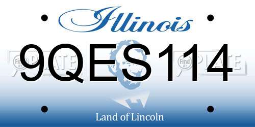 9QES114 Illinois License Plate