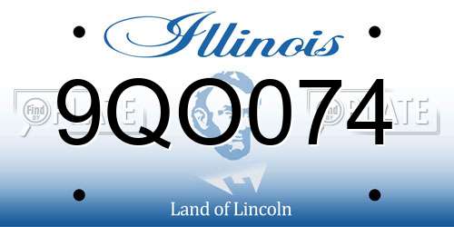 9QO074 Illinois License Plate
