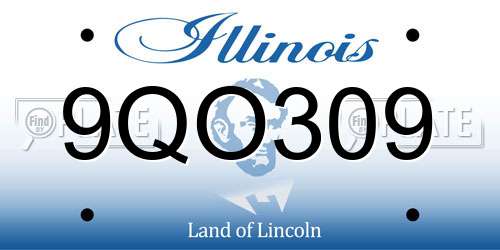 9QO309 Illinois License Plate