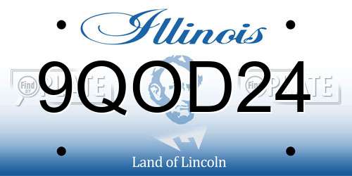 9QOD24 Illinois License Plate