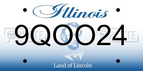 9QOO24 Illinois License Plate