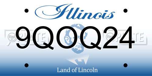 9QOQ24 Illinois License Plate