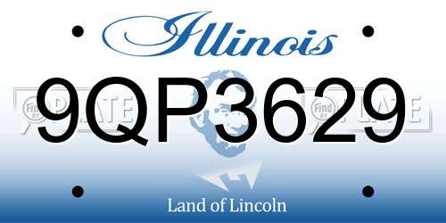 9QP3629 Illinois License Plate