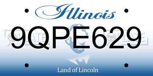 9QPE629 Illinois License Plate