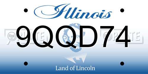 9QQD74 Illinois License Plate