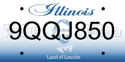 9QQJ850 Illinois License Plate