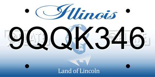 9QQK346 Illinois License Plate