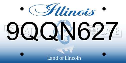 9QQN627 Illinois License Plate