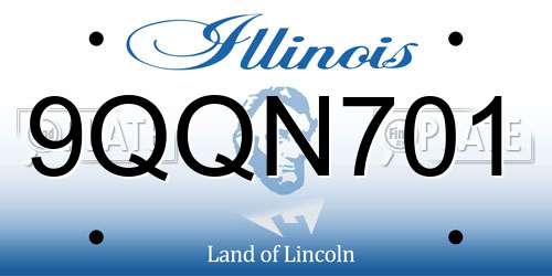 9QQN701 Illinois License Plate