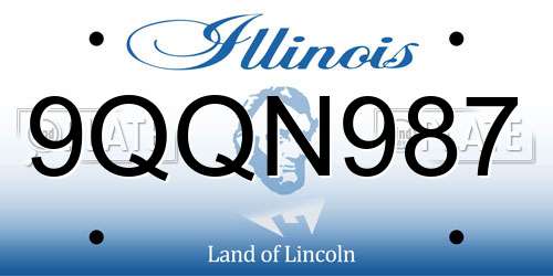 9QQN987 Illinois License Plate