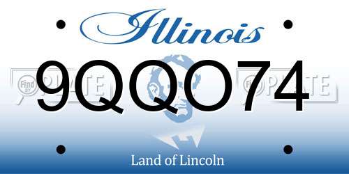 9QQO74 Illinois License Plate