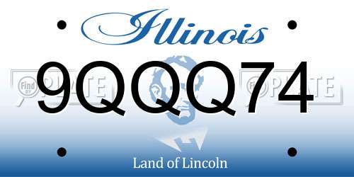 9QQQ74 Illinois License Plate