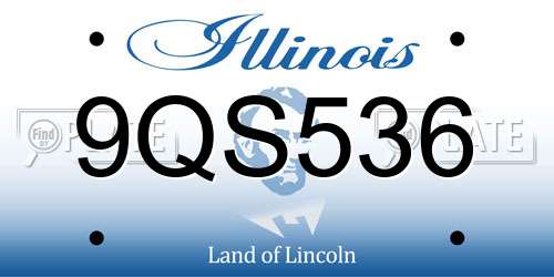 9QS536 Illinois License Plate