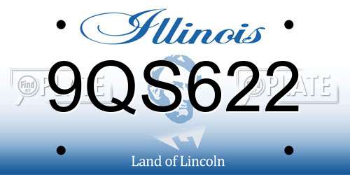 9QS622 Illinois License Plate