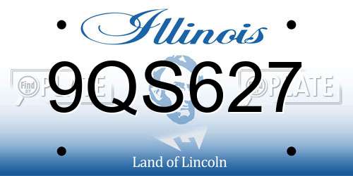 9QS627 Illinois License Plate