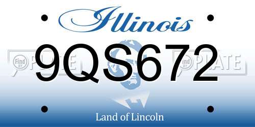 9QS672 Illinois License Plate
