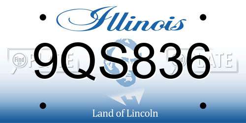 9QS836 Illinois License Plate