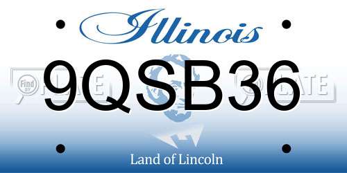 9QSB36 Illinois License Plate