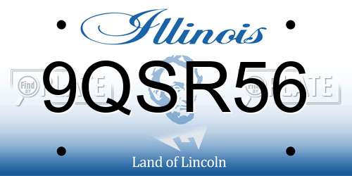 9QSR56 Illinois License Plate