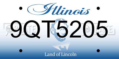 9QT5205 Illinois License Plate