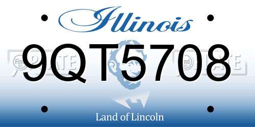 9QT5708 Illinois License Plate