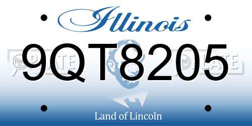 9QT8205 Illinois License Plate