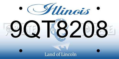 9QT8208 Illinois License Plate