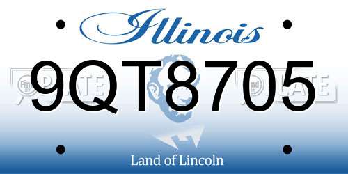 9QT8705 Illinois License Plate