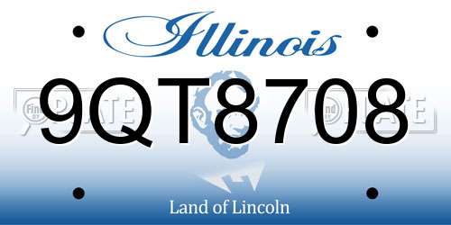 9QT8708 Illinois License Plate