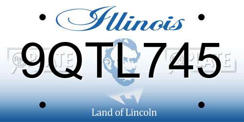 9QTL745 Illinois License Plate