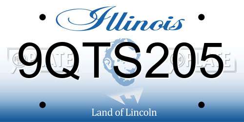9QTS205 Illinois License Plate