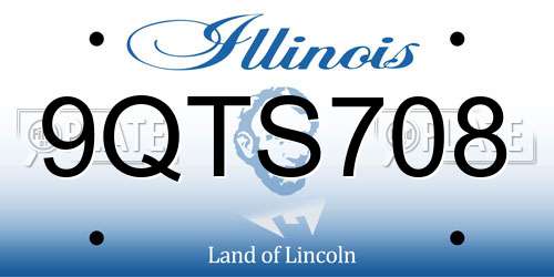9QTS708 Illinois License Plate