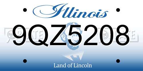 9QZ5208 Illinois License Plate