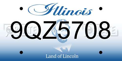 9QZ5708 Illinois License Plate