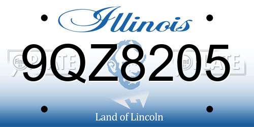 9QZ8205 Illinois License Plate