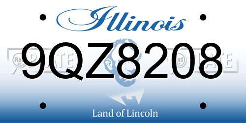 9QZ8208 Illinois License Plate