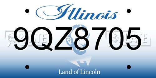 9QZ8705 Illinois License Plate