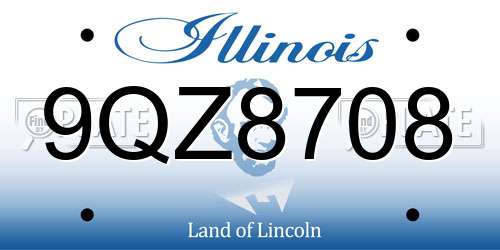 9QZ8708 Illinois License Plate