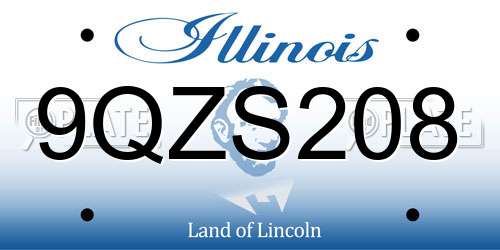 9QZS208 Illinois License Plate