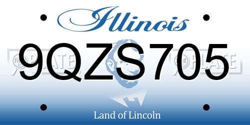 9QZS705 Illinois License Plate