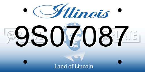 9S07087 Illinois License Plate