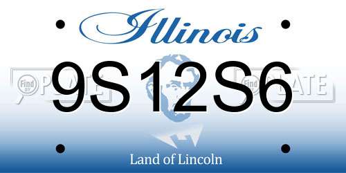 9S12S6 Illinois License Plate