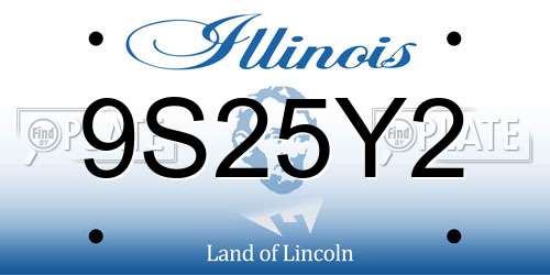 9S25Y2 Illinois License Plate