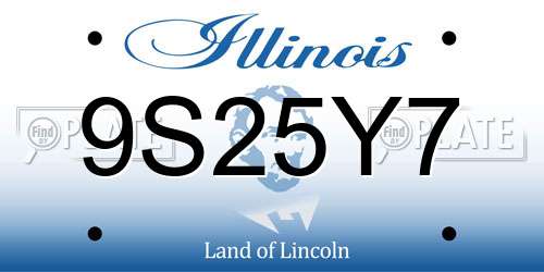 9S25Y7 Illinois License Plate