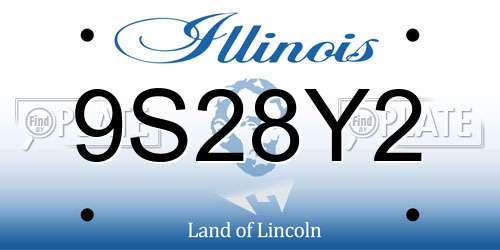 9S28Y2 Illinois License Plate