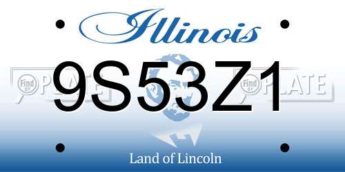 9S53Z1 Illinois License Plate