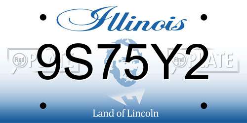 9S75Y2 Illinois License Plate