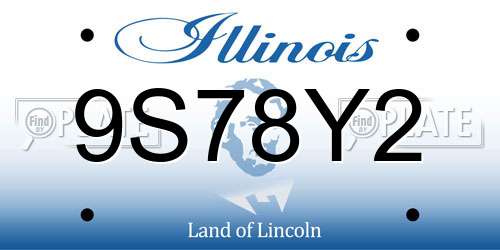 9S78Y2 Illinois License Plate
