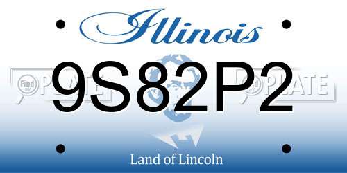 9S82P2 Illinois License Plate
